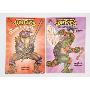 Vintage 90s Lot of 2 Teenage Mutant Ninja Turtles Storybook Adventure Books